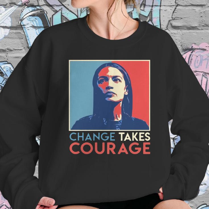 Vintage Alexandria Ocasio Cortez Aoc Change Takes Courage Vintage 2020 T-Shirt Sweatshirt Gifts for Her