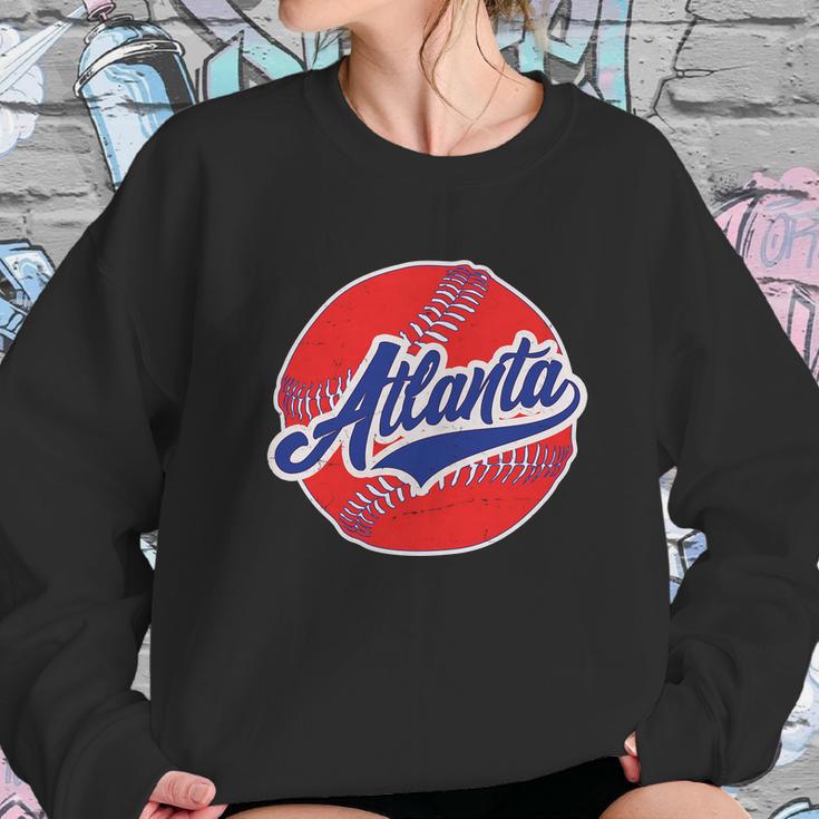 Vintage Atlanta Baseball Sports Logo Sweatshirt Gifts for Her