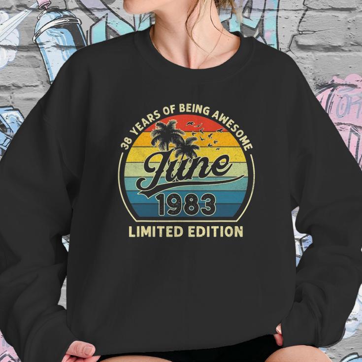 Vintage Born In June 1983 Retro 38 Years Old 38Th Birthday Sweatshirt Gifts for Her