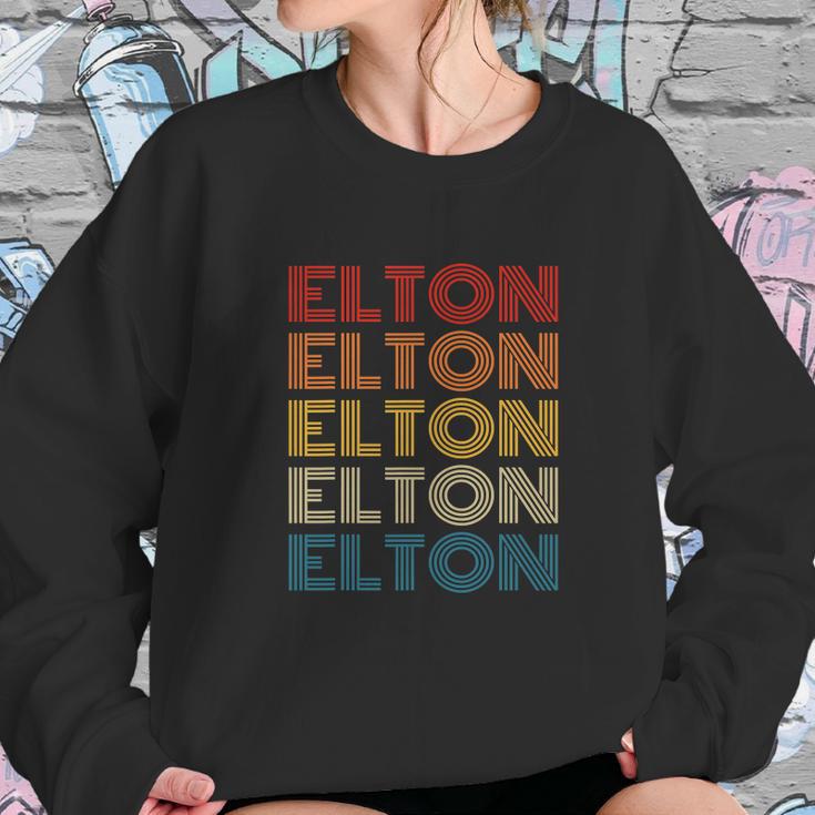 Vintage Elton Retro Personalized Design Name Sweatshirt Gifts for Her