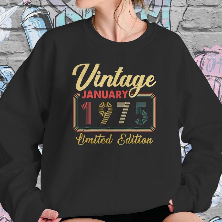 Vintage January 1975 Limited Edition 47 Years Old Birthday Sweatshirt Gifts for Her