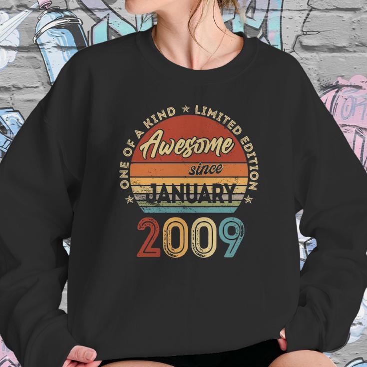 Vintage January 2009 Retro 13 Years Old 13Th Birthday Gift Sweatshirt Gifts for Her