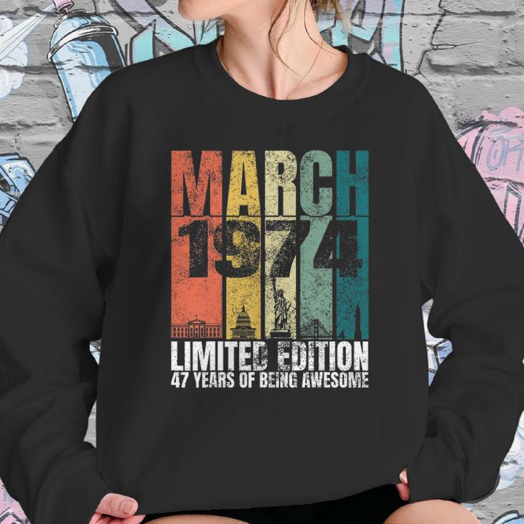 Vintage March 1974 Bday Gifts 47 Years Old 47Th Birthday Sweatshirt Gifts for Her