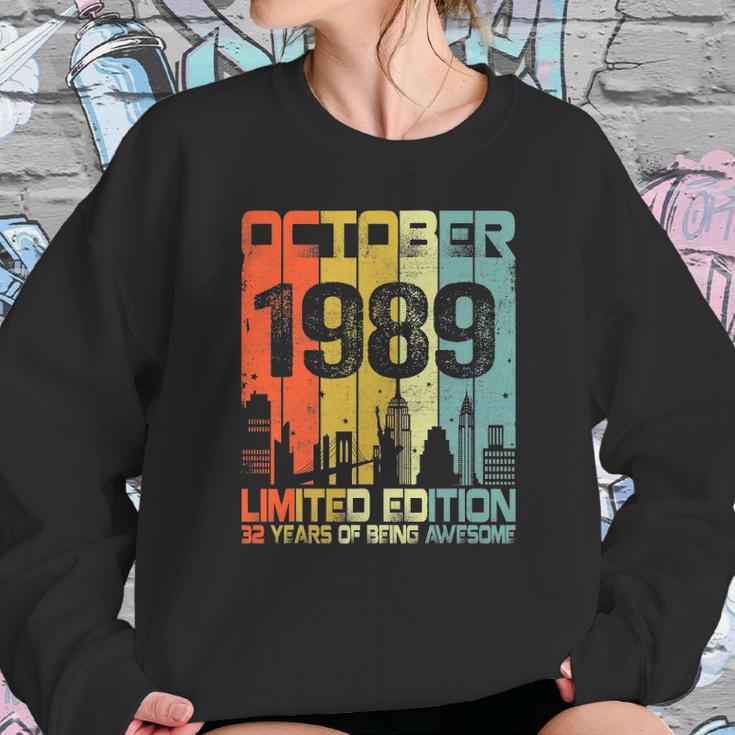 Vintage October 1989 Funny 32Nd Birthday 32 Years Old Gift Sweatshirt Gifts for Her