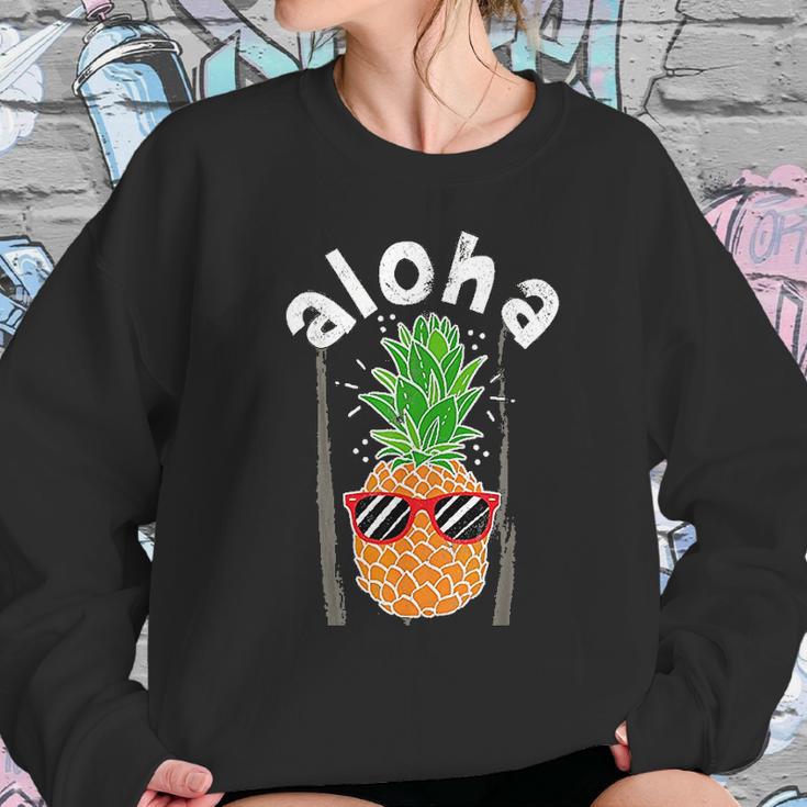 Vintage Pineapple Aloha Sunglasses Hawaiian Sweatshirt Gifts for Her