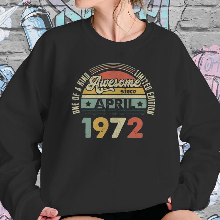 Vintage Retro April 1972 49Th Birthday Gift 49 Years Old Sweatshirt Gifts for Her