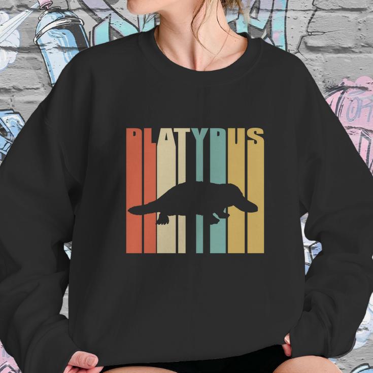 Vintage Retro Platypus Silhouette Sweatshirt Gifts for Her