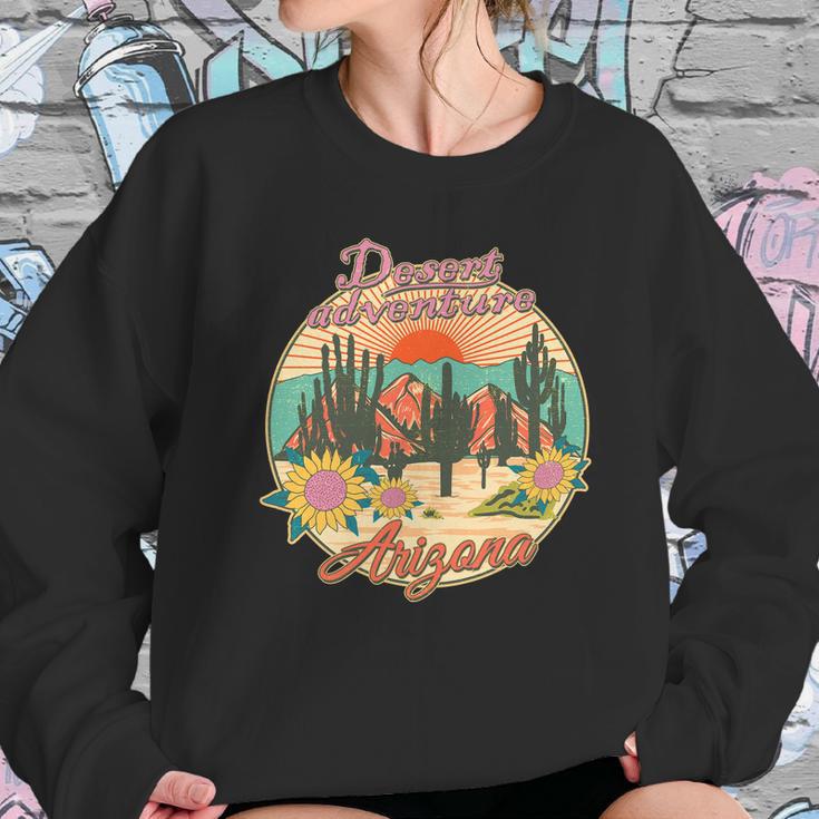 Vintage Retro Travel Arizona Desert Adventure Emblem Sweatshirt Gifts for Her