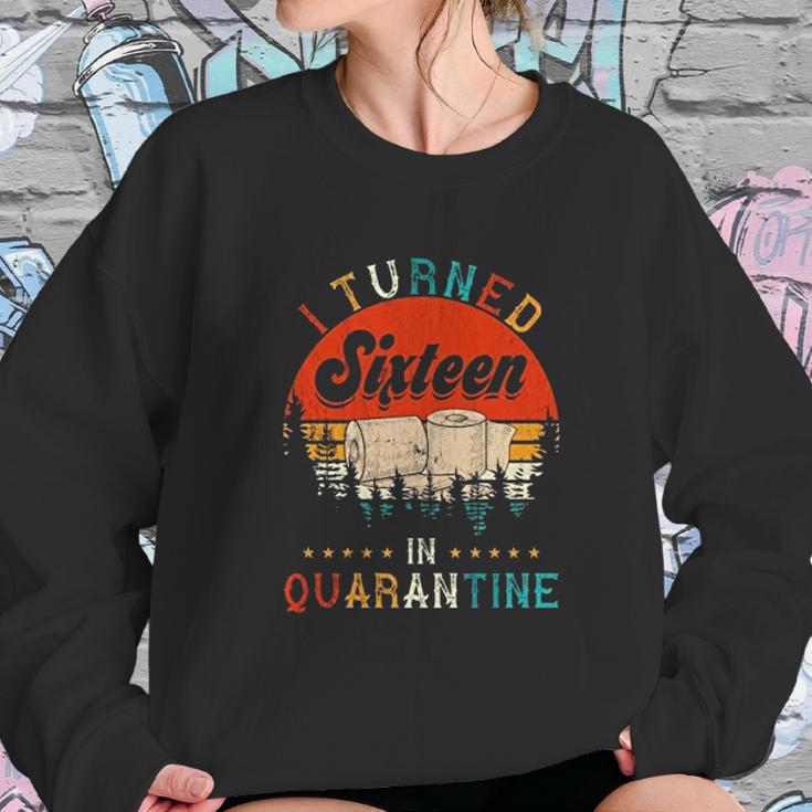 Vintage I Turned Sixteen 16Th Birthday Celebration In Social Distancing Sweatshirt Gifts for Her