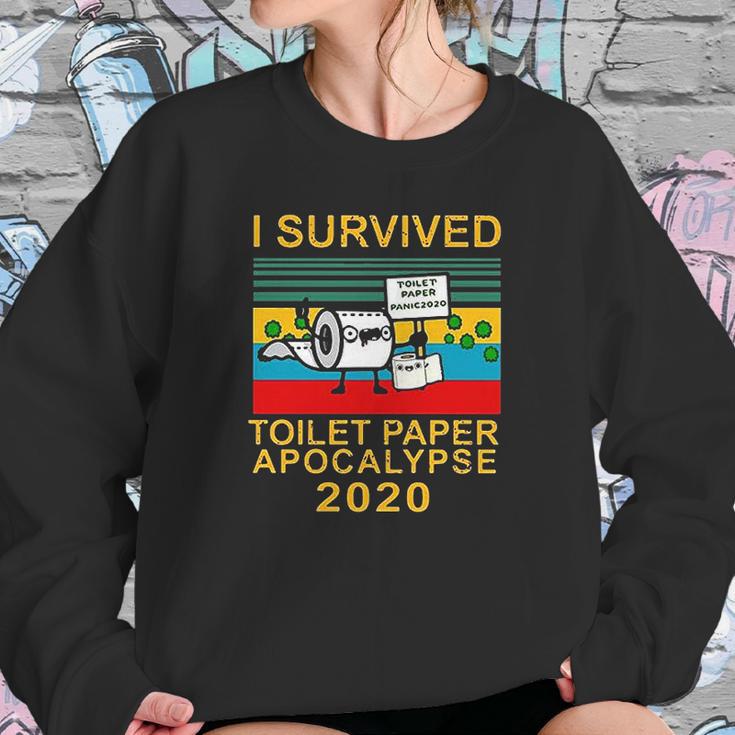 Vintage Version I Survived Toilet Paper Apocalypse 2020 Funny Sweatshirt Gifts for Her