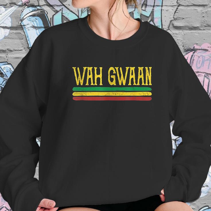 Wah Gwaan Funny Jamaica Jamaican Colors Rasta Reggae Sweatshirt Gifts for Her