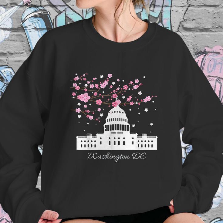 Washington Dc Capitol Building Cherry Blossoms Sweatshirt Gifts for Her