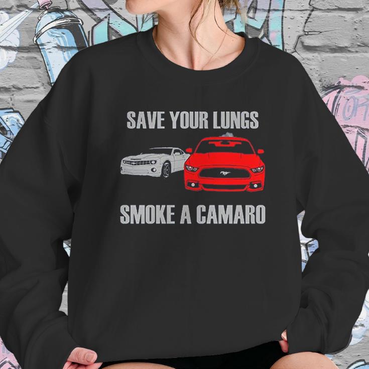 Wheel Spin Addict Mens Save Your Lungs Smoke A Camaro Sweatshirt Gifts for Her