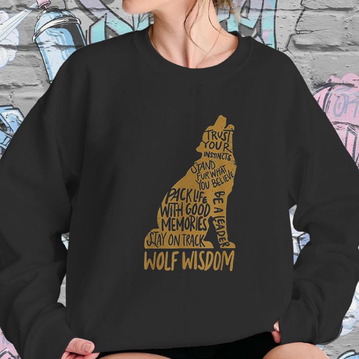 Wolf Wisdom Art Wolf Lovers Motivational Quote Sweatshirt Gifts for Her