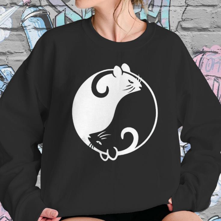 Yin Yang Year Of The Rat Happy Chinese New Year 2020 Black And White Rat Sweatshirt Gifts for Her