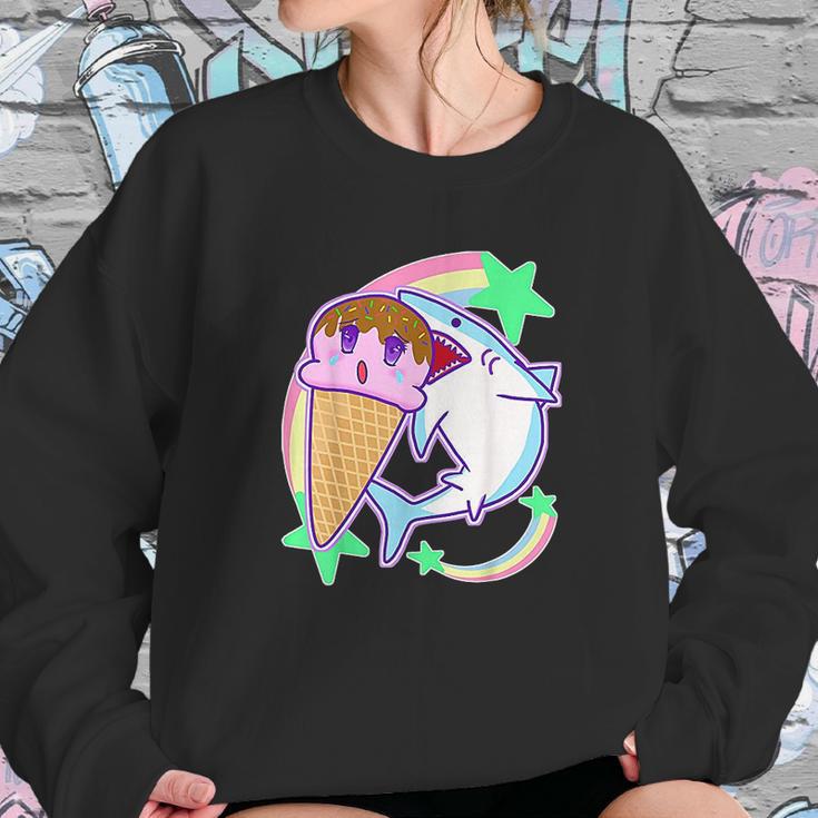 Yume Kawaii Pastel Goth Ice Cream And Shark Fairy Kei Sweatshirt Gifts for Her