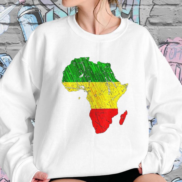 Africa Map Reggae Rasta Green Yellow Red Africa Pride Sweatshirt Gifts for Her