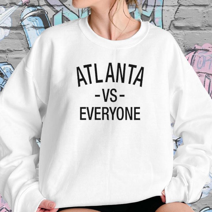 Atlanta Vs Everyone Sports Fan Graphic Ringer Sweatshirt Gifts for Her