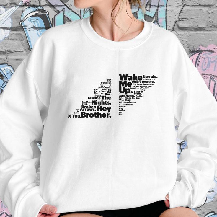 Avicii Logo - Song Names Typography Sweatshirt Gifts for Her