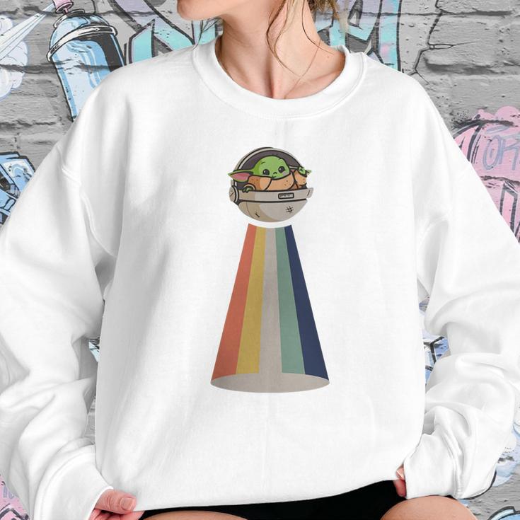 Baby Yoda Ufo Vintage Sweater Sweatshirt Gifts for Her