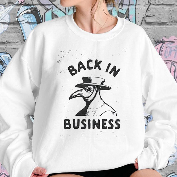 Back In Business Funny Plague Doctor Graphic Sweatshirt Gifts for Her