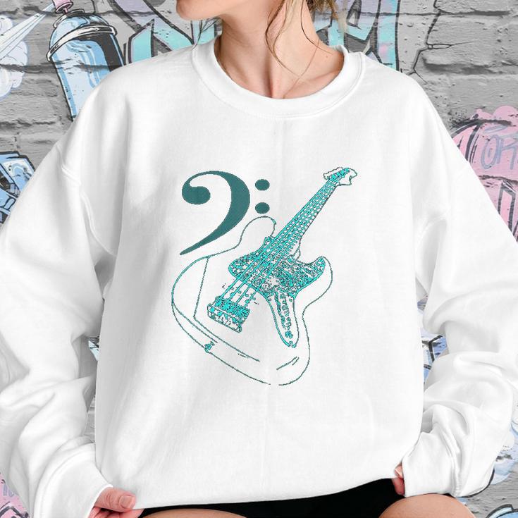 Bass With Clef Neon Bassists Bass Player Sweatshirt Gifts for Her