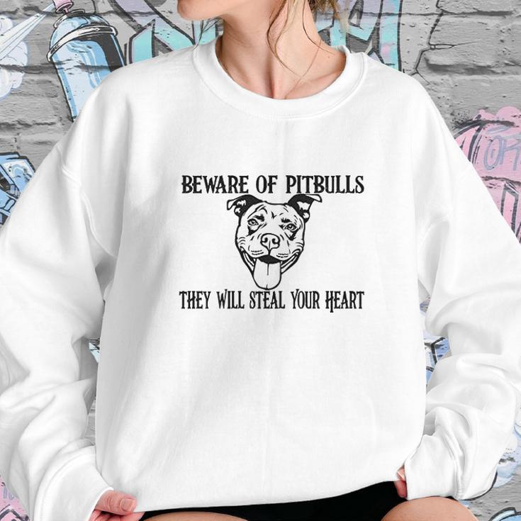 Beware Of Pit Bulls They Will Steal Your Heart Youth Sweatshirt Gifts for Her