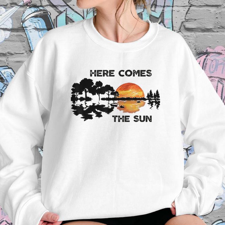 Here Comes The Sun Guitar Silhouette Music Lover Graphic Sweatshirt Gifts for Her