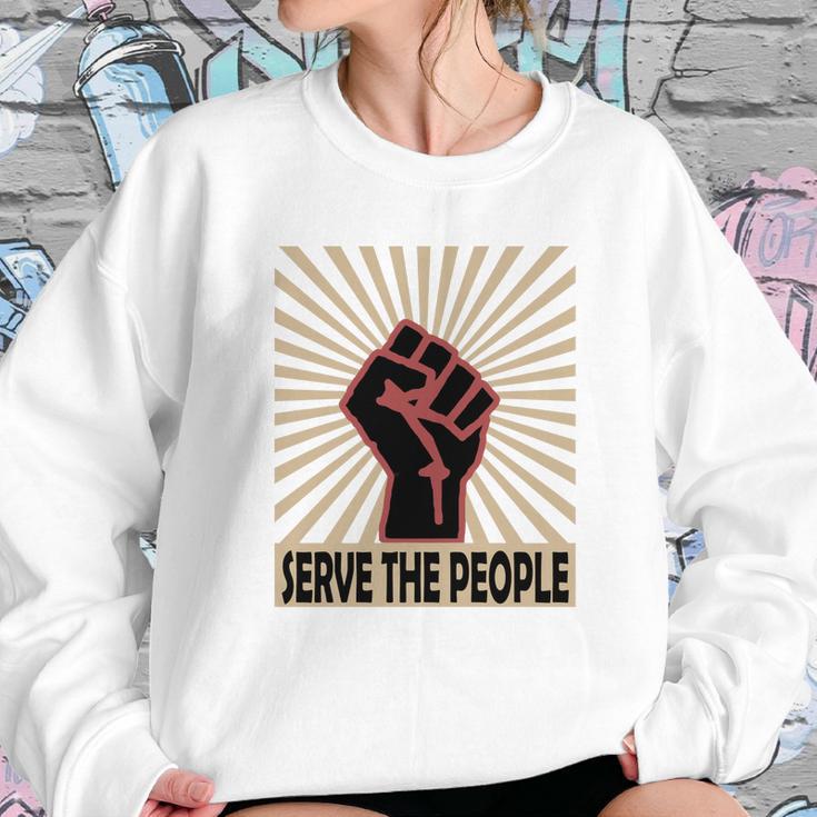 Communist Propaganda Socialist Fist Serve The People Sweatshirt Gifts for Her