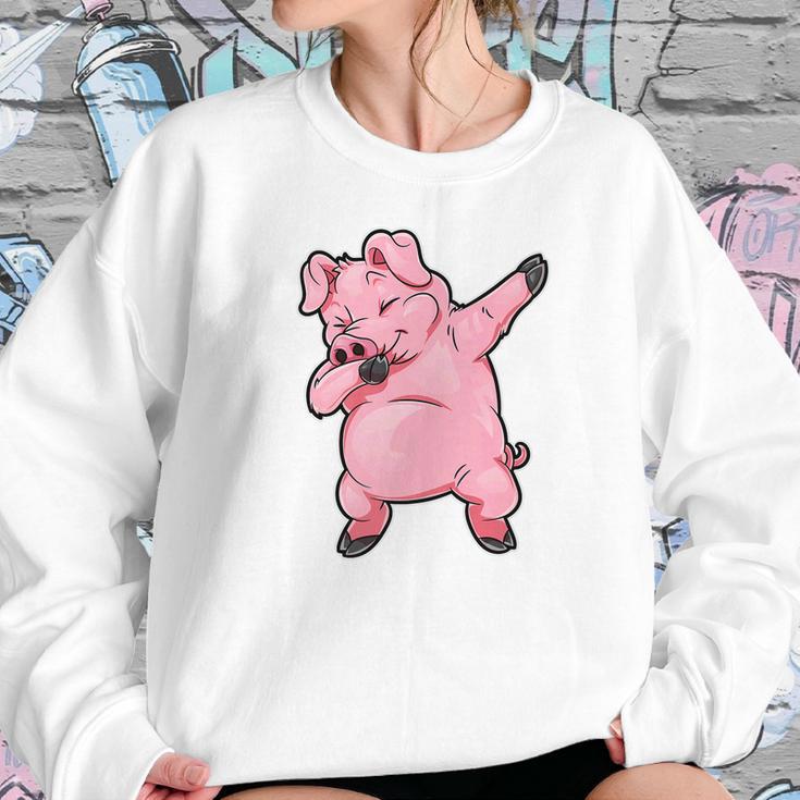 Dabbing Pig Funny Piggy Farm Farmer Pig Dab Dance Sweatshirt Gifts for Her