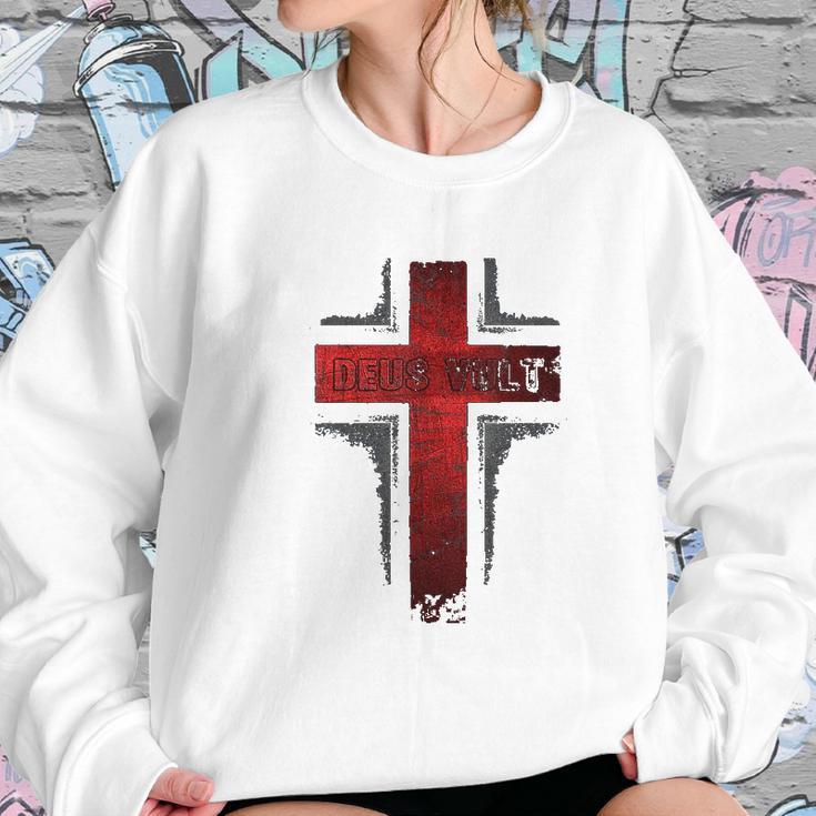 Deus Vult Knight Templar Vintage Sweatshirt Gifts for Her