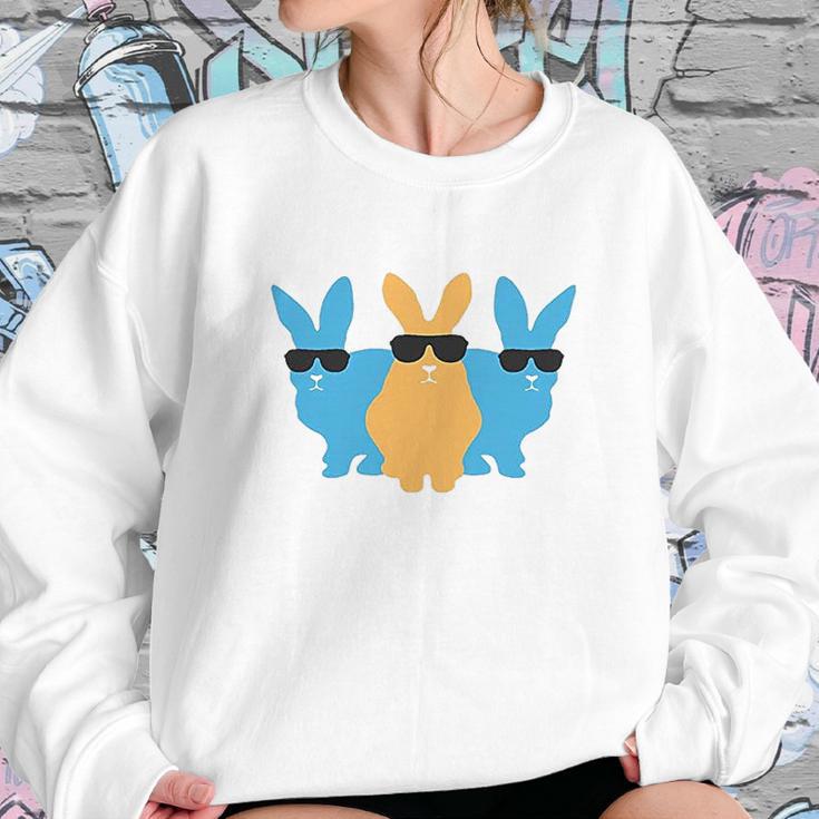 Easter For Men Hip Trio Bunnies Funny Graphic Hipster Easter Bunny Sweatshirt Gifts for Her