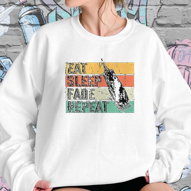 Eat Sleep Fade Repeat Barber Gift Hairstylist Barber Sweatshirt Gifts for Her