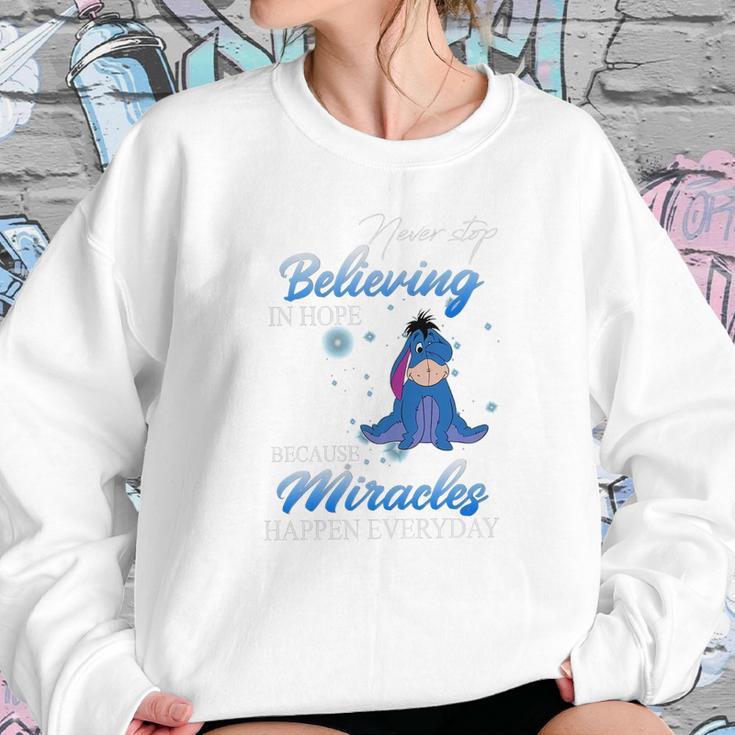 Eeyore Never Stop Believing In Hope Because Miracles Happen Everyday Shirt Sweatshirt Gifts for Her