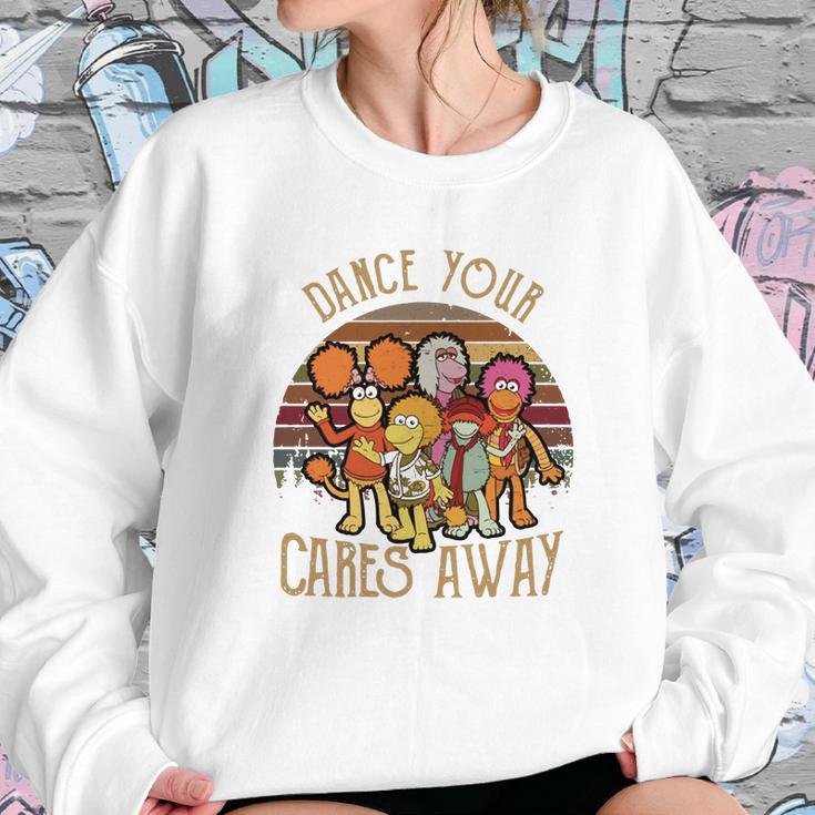 Fraggle Rock Dance Your Cares Away Sunset Sweatshirt Gifts for Her