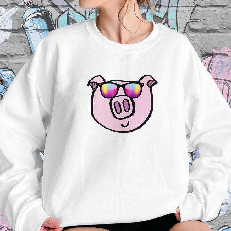 Funny Animal Piggy Face With Sunglasses For Pig Lovers Sweatshirt Gifts for Her