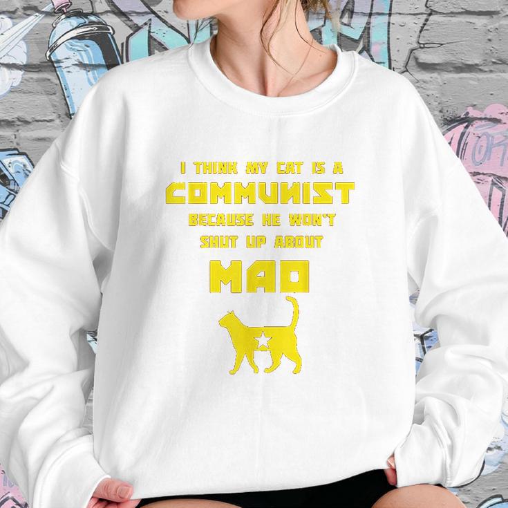 Funny Cat Joke Communist Meow Sweatshirt Gifts for Her