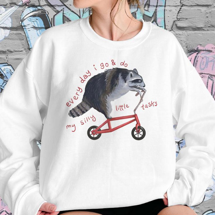 Funny Raccoon On Bike Do Silly Thing Sweatshirt Gifts for Her