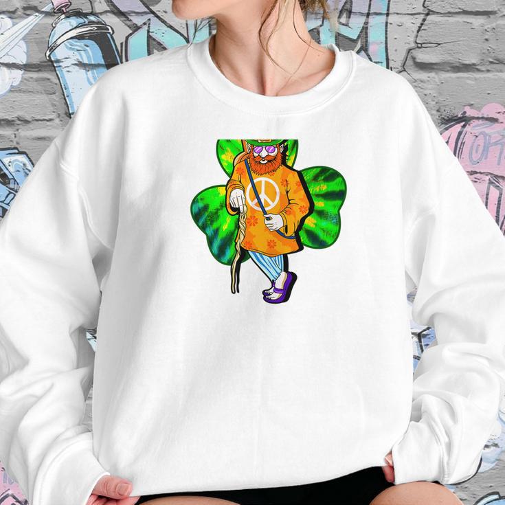 Irish Hippie Leprechaun Peace Shillelagh Guitar Beard Sweatshirt Gifts for Her