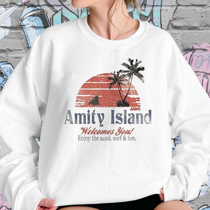 Jaws Amity Island Welcomes You Natural Sweatshirt Gifts for Her