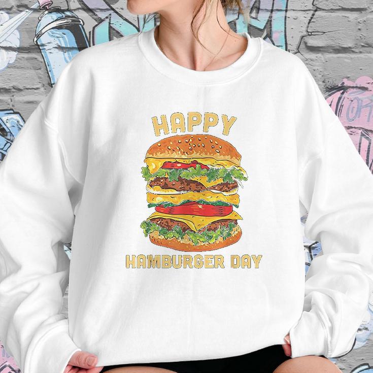 Junk Food Cheeseburger Hamburger Day Burger Fries Sweatshirt Gifts for Her