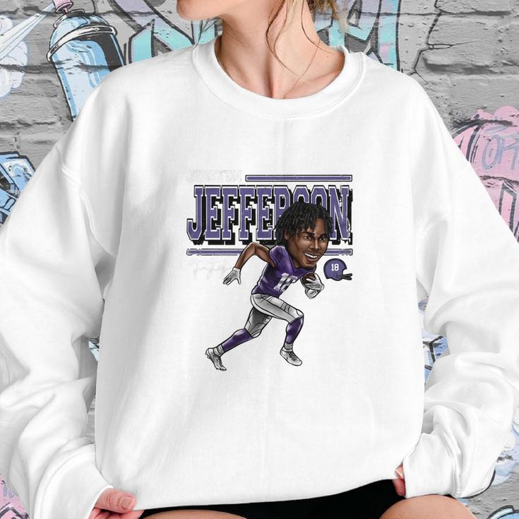 Justin Jefferson Cartoon Sweatshirt Gifts for Her