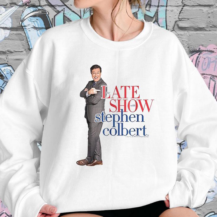 The Late Show With Stephen Colbert Portrait Graphic Sweatshirt Gifts for Her