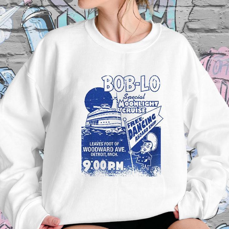 Made In Detroit Boblo Poster Heather Blue Navy Sweatshirt Gifts for Her