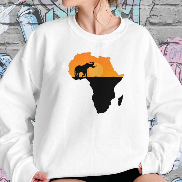 Majestic Elephant Strolling Into The Sun Africa Sweatshirt Gifts for Her