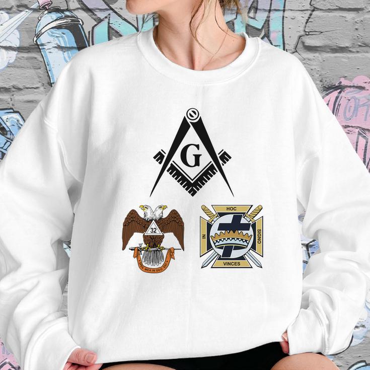 Mens Mason Scottish York Rite Masonic Black Down Sweatshirt Gifts for Her