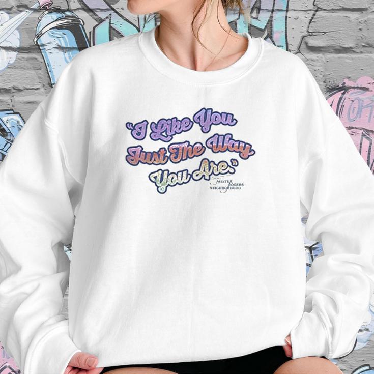 Mister Rogers Just They Way You Are Sheer Fitted Sweatshirt Gifts for Her