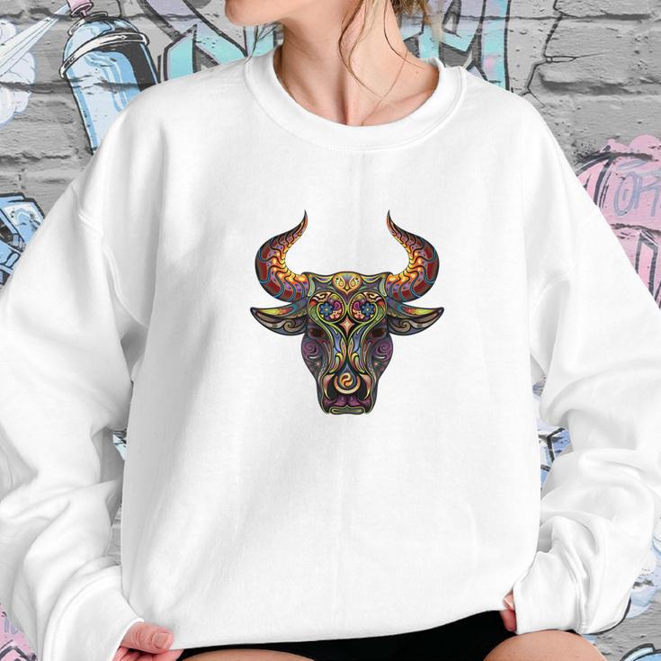 Mosaic Bull Artistic Cow Artist Painting Tee Sweatshirt Gifts for Her