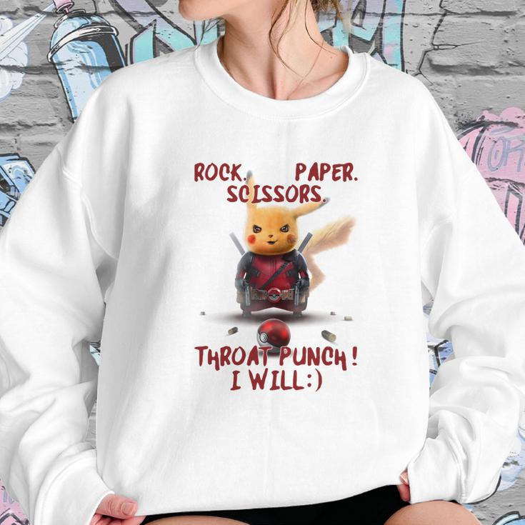 Pikachu Rock Paper Scissors Throat Punch I Will Sweatshirt Gifts for Her