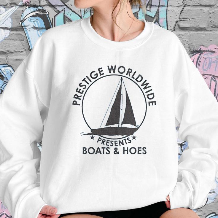 Prestige Worldwide Funny Cool Boats And Hoes Graphic Humor Sweatshirt Gifts for Her